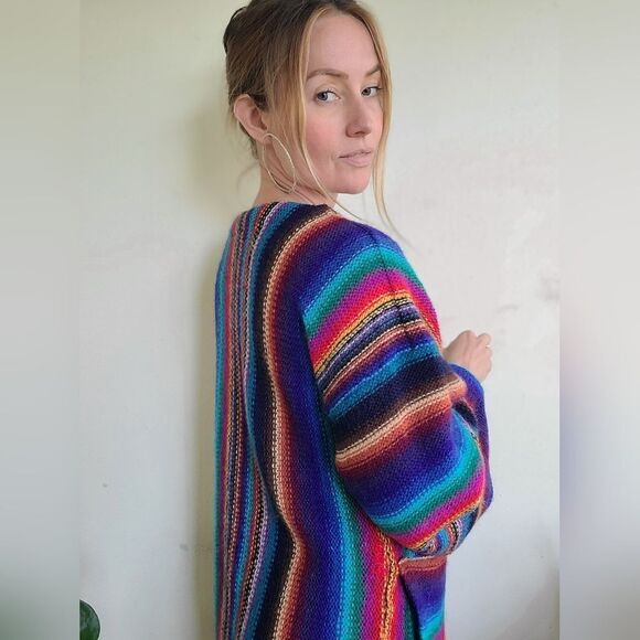 The Technicolor Dream Vintage 1970s Tunic Sweater M - Picture 9 of 16